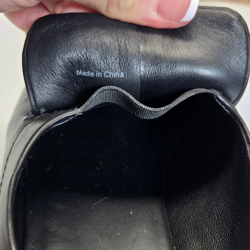 Vince Platform Loafers 10 Zeta Black Leather Slip On Shoes‎ Minimalist Comfort